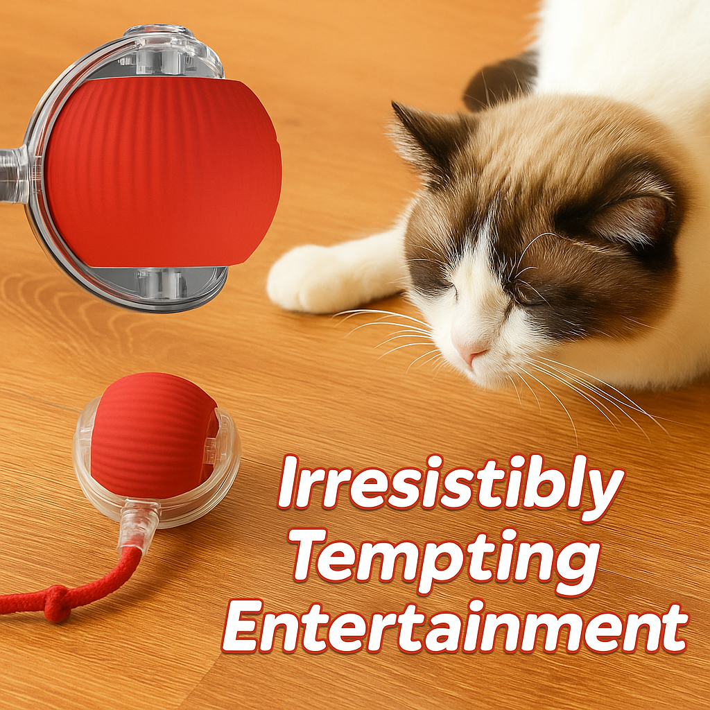 TailChaser Ball – Auto-Rolling Smart Cat Toy with Lights