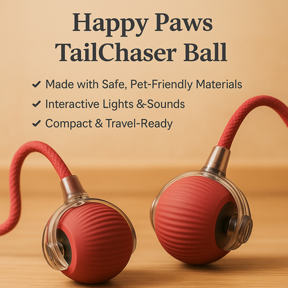 TailChaser Ball – Auto-Rolling Smart Cat Toy with Lights