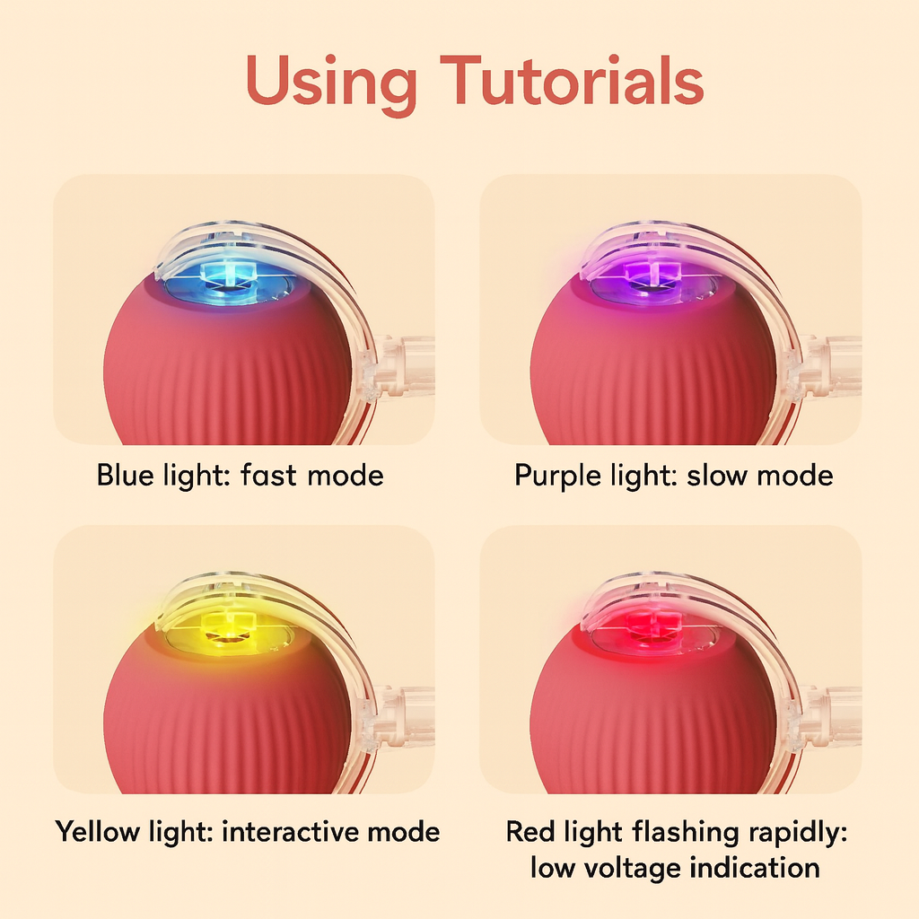 TailChaser Ball – Auto-Rolling Smart Cat Toy with Lights